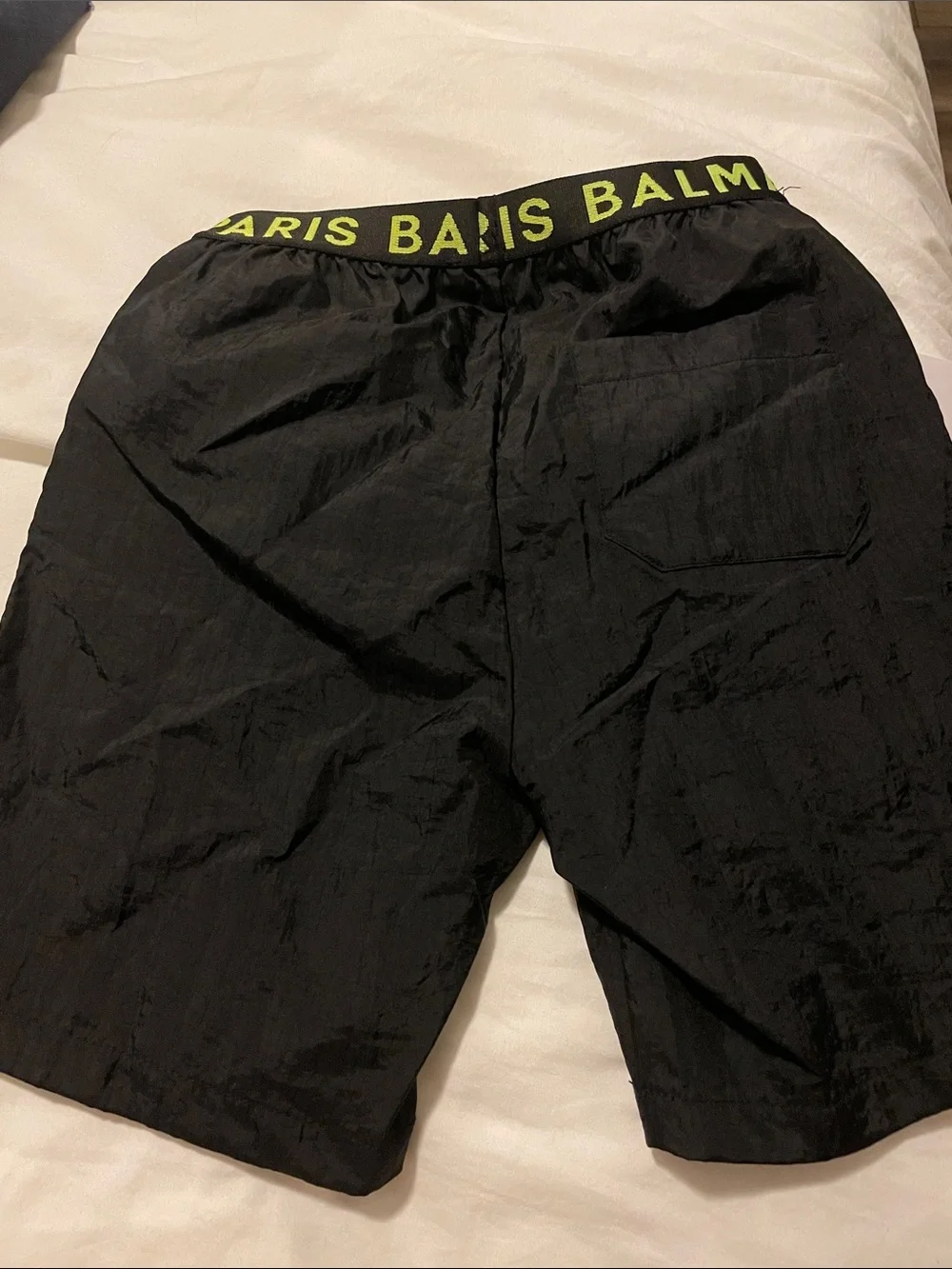 Balmain Kids Swim Trunks Black with Neon Yellow Logo